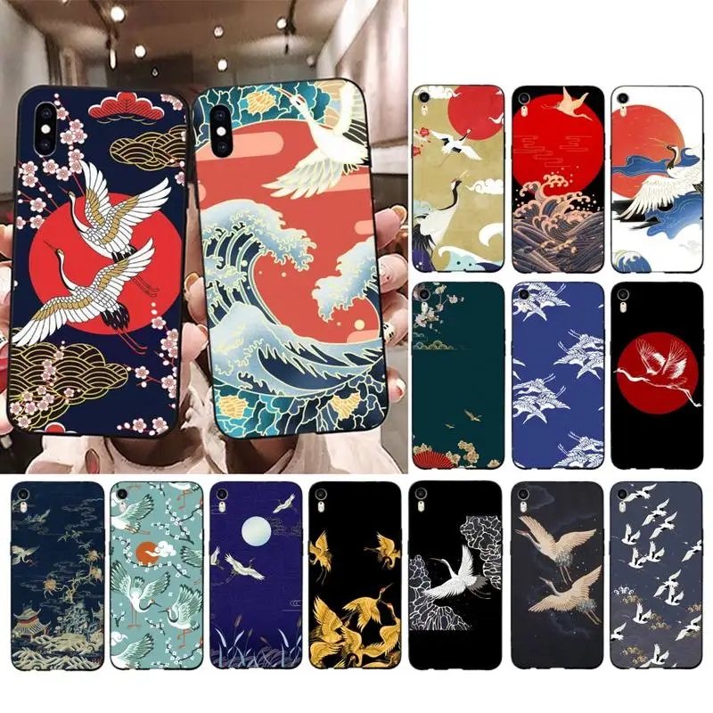 

FHNBLJ Chinese Crane Phone Case for iPhone 11 12 pro XS MAX 8 7 6 6S Plus X 5S SE 2020 XR cover