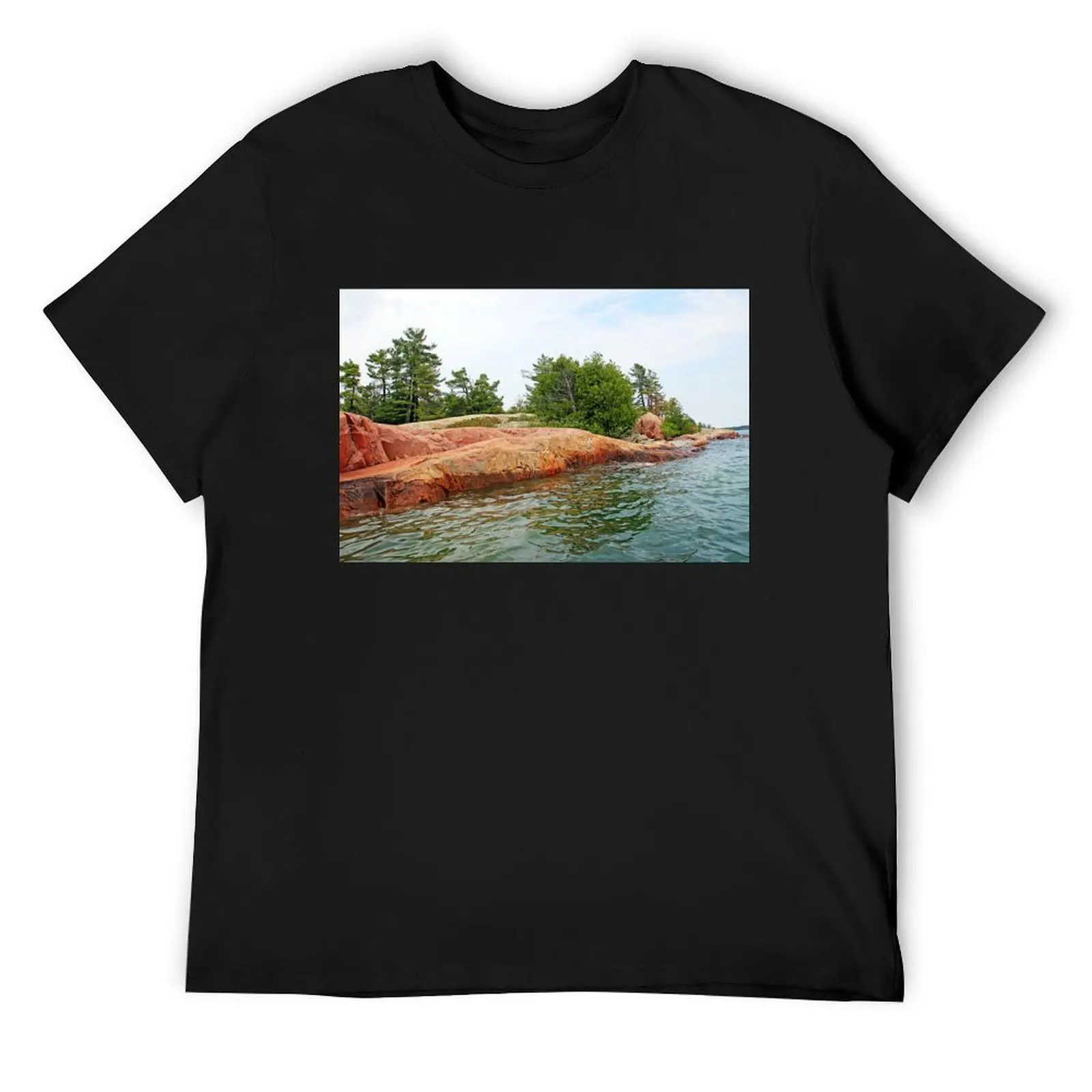 Футболка с розовым гранитом Горзинский залив VI негабаритная корейская модная