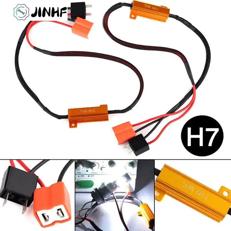 

2Pcs 50W H7/9005/9006 Car Load Resistor Error Canceller LED Decoder Canbus Free Wiring Canceller Decoder Light