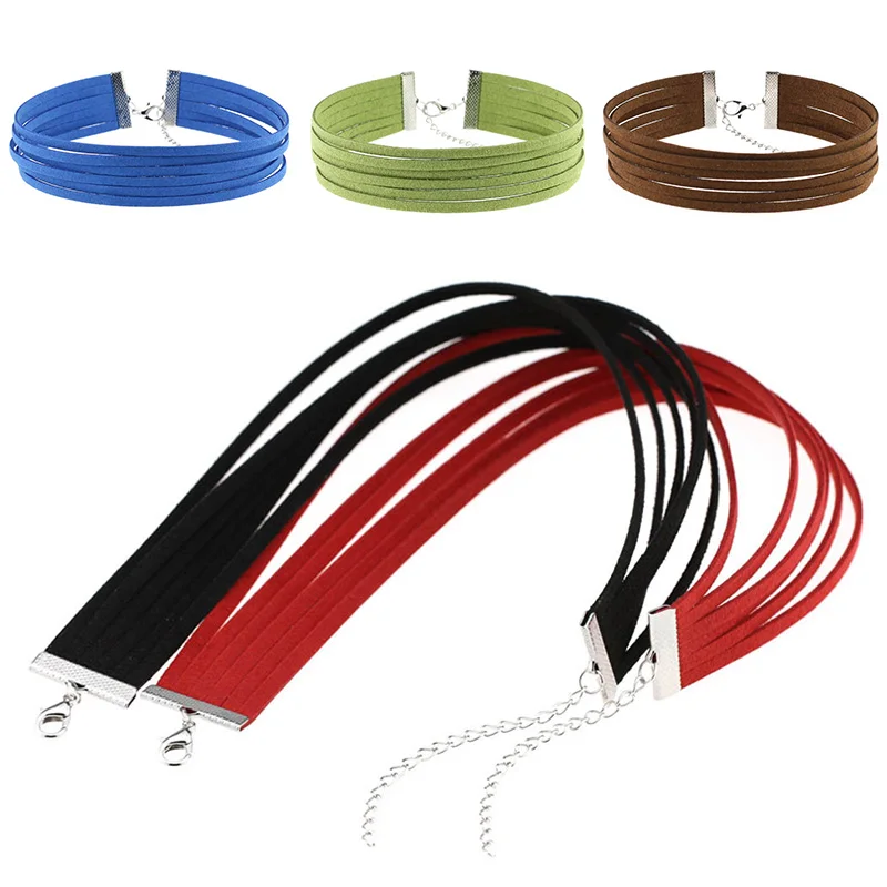 

1PC Fashion 6 Layers Choker Necklace Multi-layer Flannel Velvet Necklace Necklace Harajuku Gothic Necklace