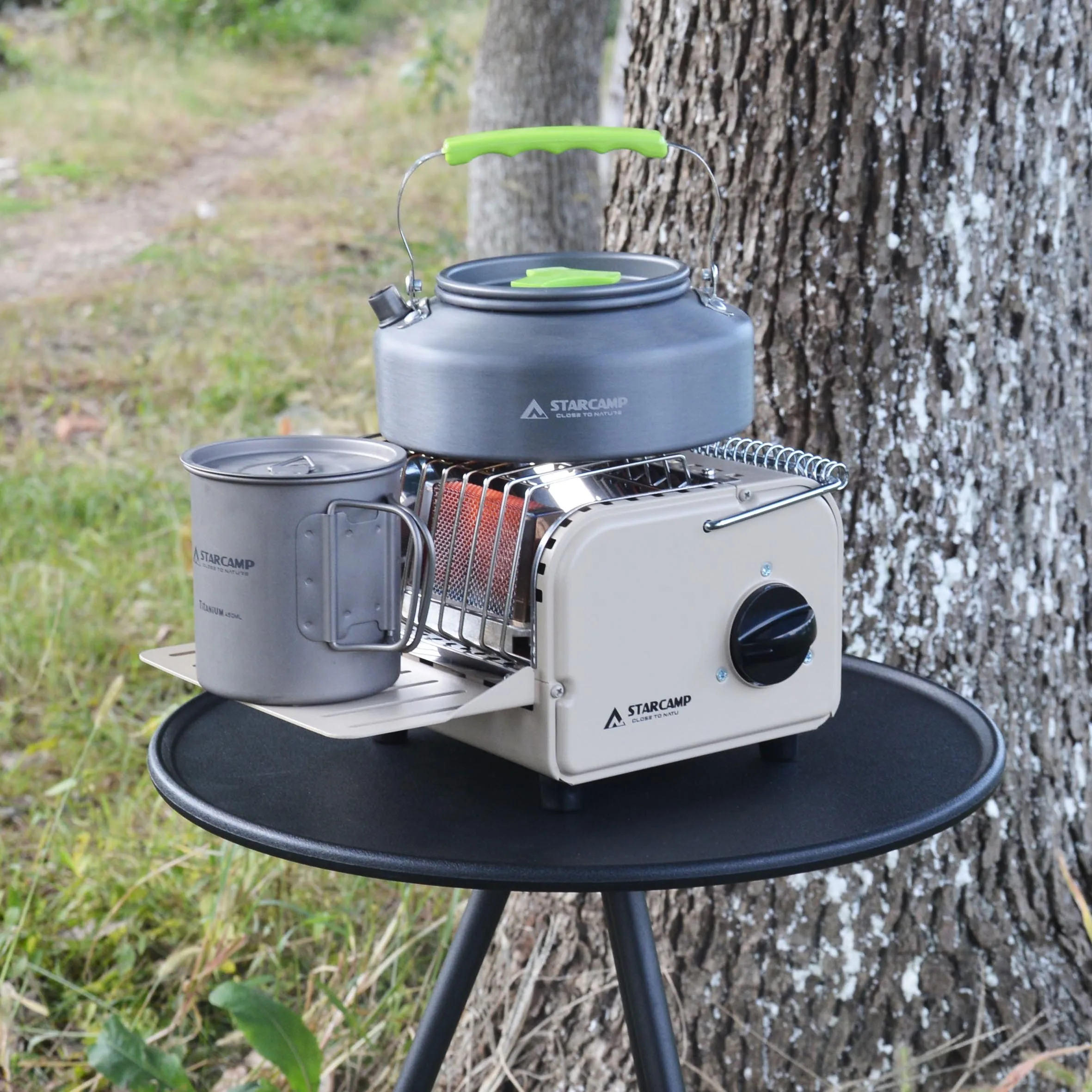 Фото STARCAMP 1200 Вт портативный бутановый газовый обогреватель и плита для кемпинга 2 в 1 №1