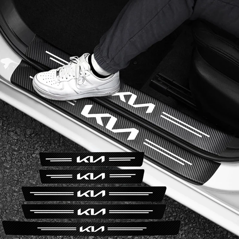 Защитные наклейки на дверную панель автомобиля порог из углеродного волокна