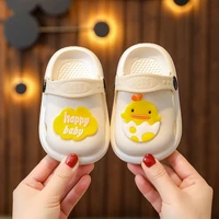 baby pure color summer slippers anti slip toddler home sandals cute animals kids hole shoes boys and girls beach sandals