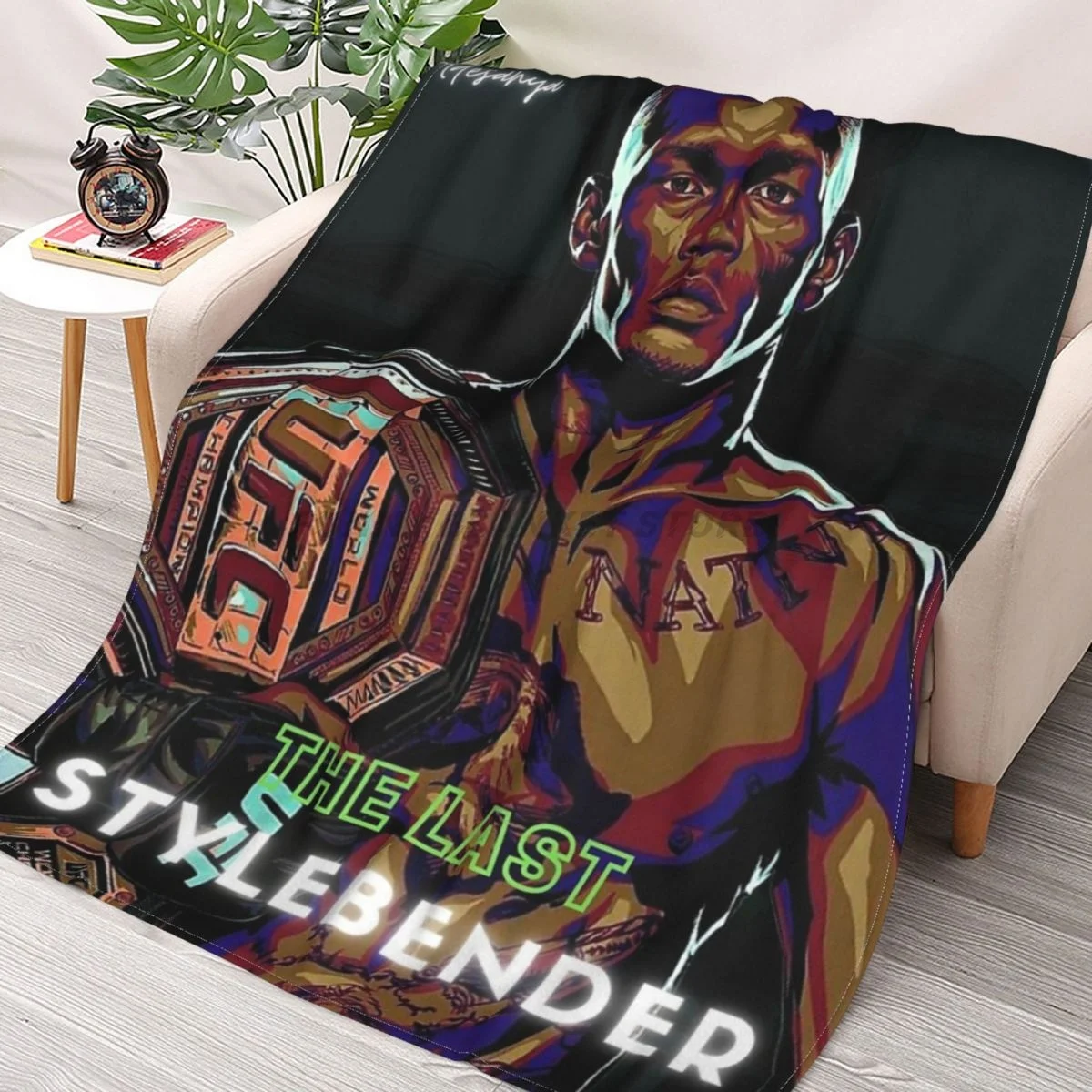 

Israel Adesanya The Last Stylebender Throws Blankets Collage Flannel Ultra-Soft Warm picnic blanket bedspread on the bed