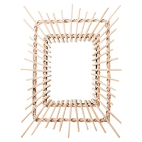 rectangle bamboo woven mirror rectangle glass mirrors with long sticks boho wall decor with burst bamboo sticks