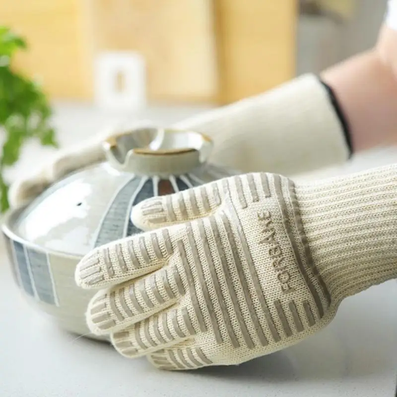 

Five Finger Anti-Scalding Oven Gloves Cooking Baking Microwave Mitts Anti-Scald Kitchen BBQ Gloves Pot Bowel Non-Slip Gloves New