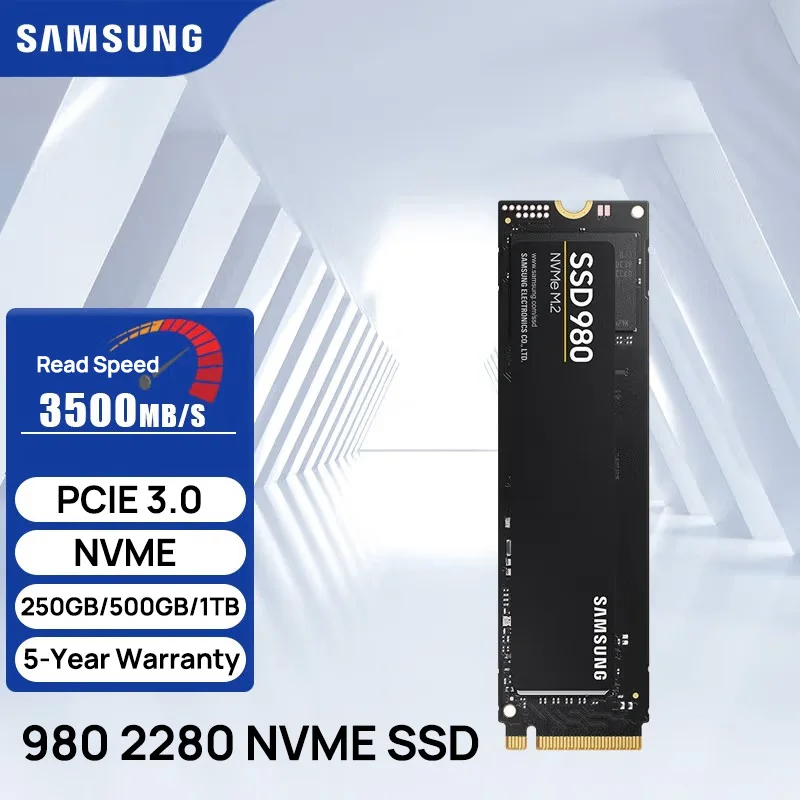 

SAMSUNG 980 SSD 250G 500G 1TB NVMe PCIe 3.0 3500MB/S M.2 2280 Disk Drives for Laptop Mini PC Notebook Gaming Computer Macbook