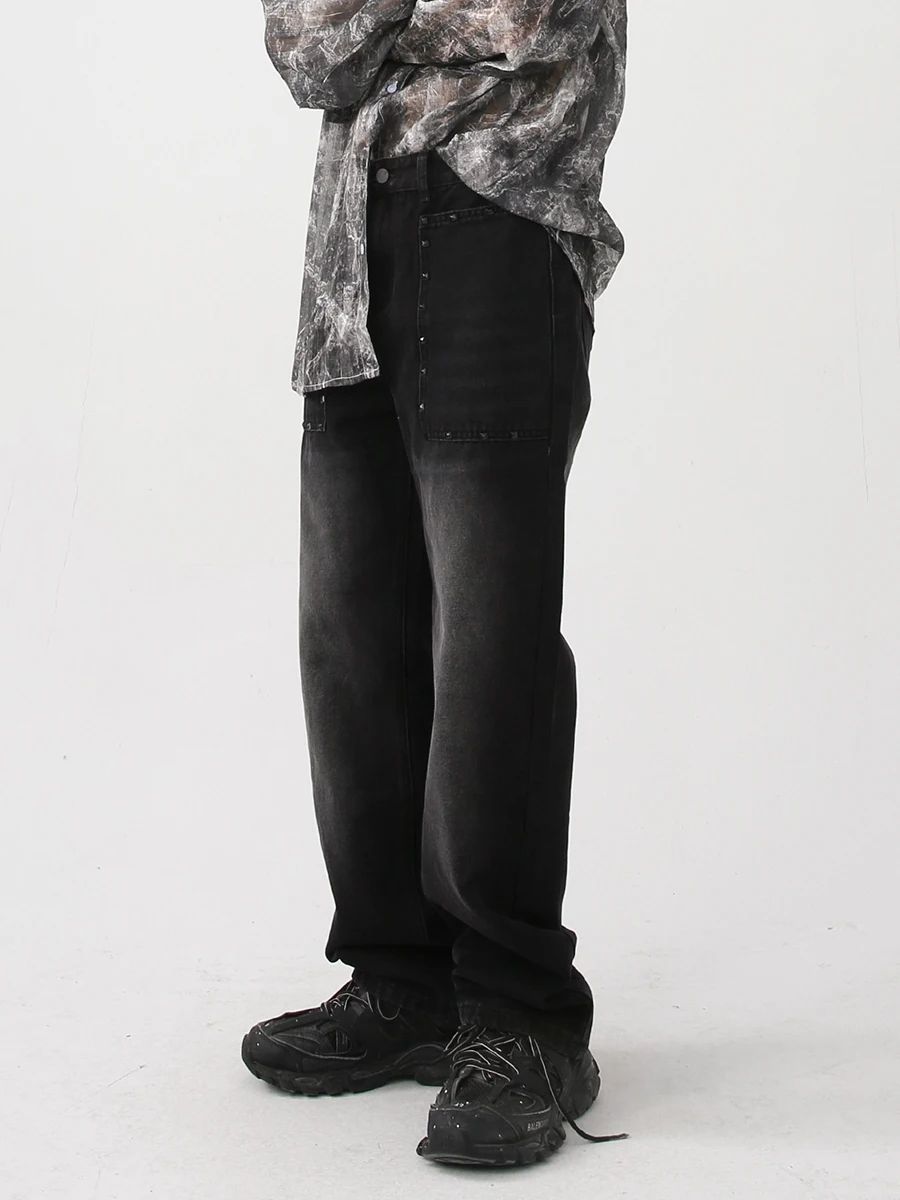 Four Seasons European and American Fashion Straight Loose Jeans Big Pocket Men's and Women's Same Style Streetwear Ins Hot Sale