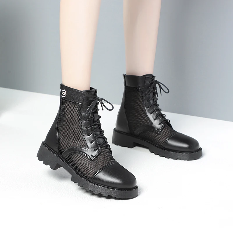 Black Elegant Ankle Boots Female Designer Summer Shoes Women's Boots Trend 2023 Platform Sandals Ladies Shoes On Offer Plus Size