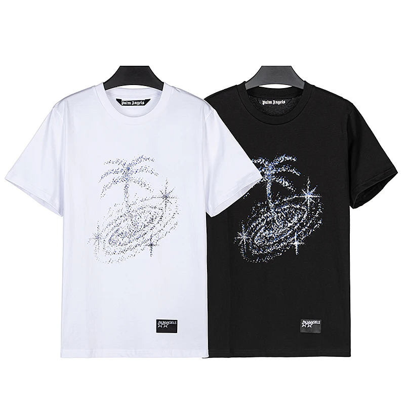 

Palm Angels 22SS Men Women Letter Print T-Shirt Cartoon Little Bear Couples Fashion Casual Round Neck T-Shirt Boyfriend Gift