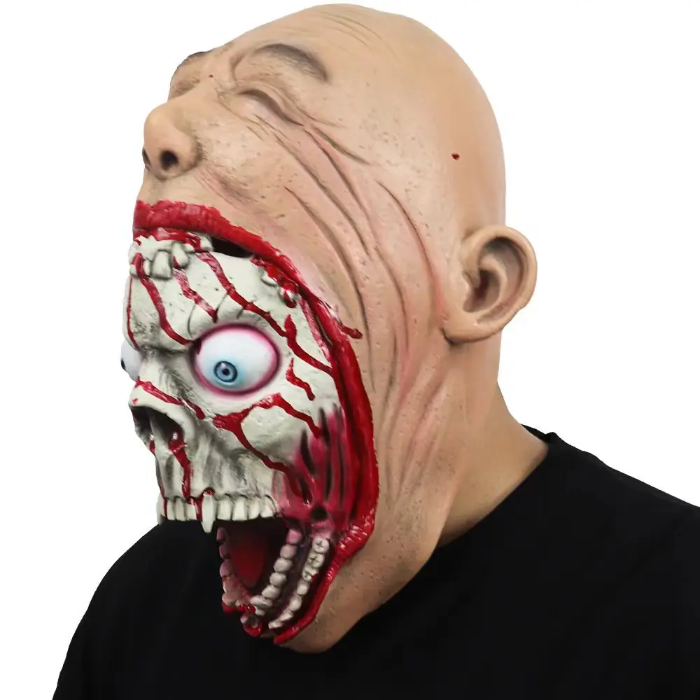 

Halloween Horror Mask Party Dance Cosplay Horror Face Killer Spooky Scary Demon Prop Costume Full Face Adult Latex Headdress