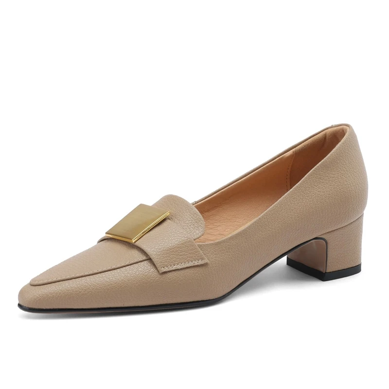 Женские новые удобные и минималистские туфли Lefu с острым металлическим