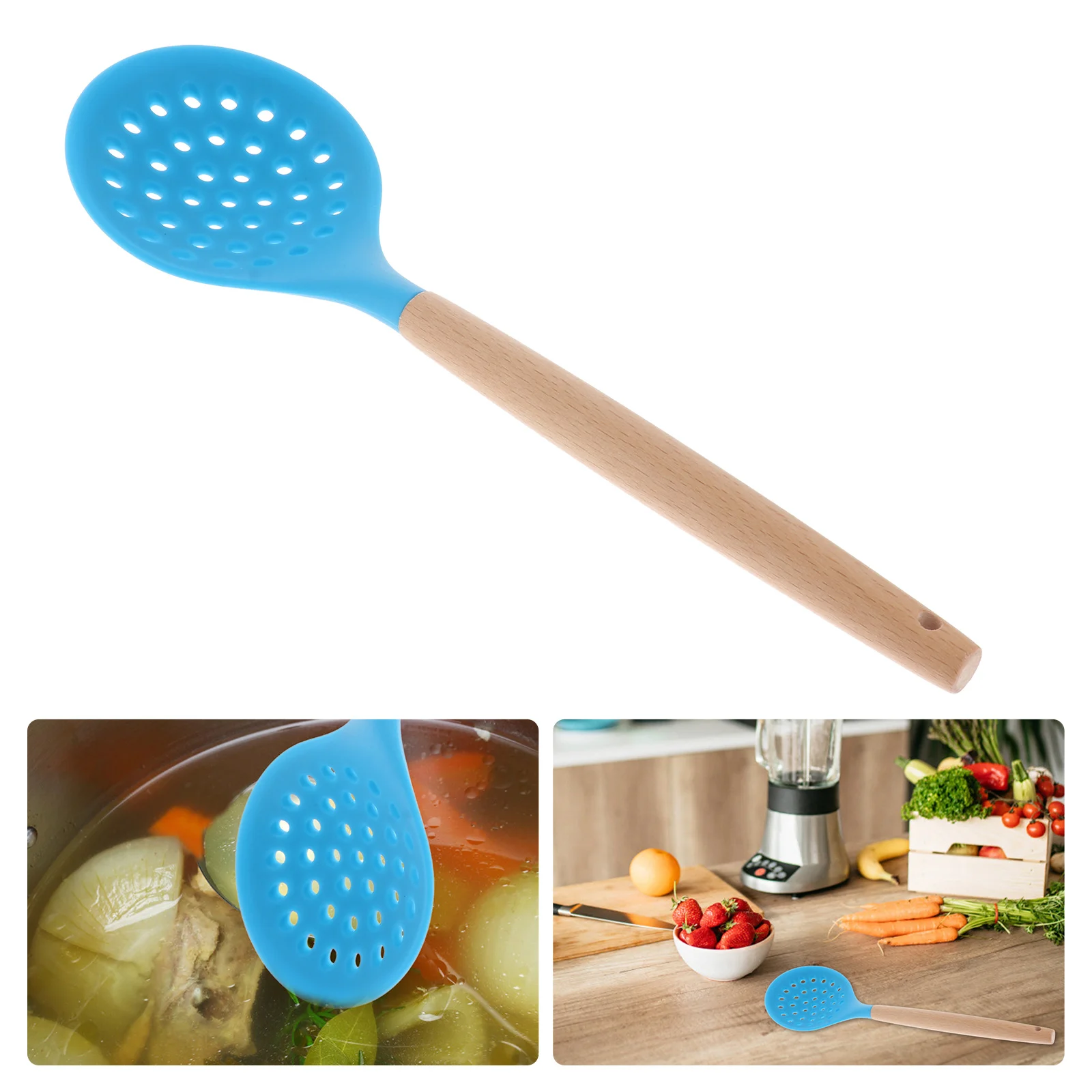 

Spoon Strainer Skimmer Slotted Silicone Ladle Scoop Baking Stick Colander Pot Hot Non Kitchen Soup Fine Mesh Soy Filter Scoops