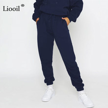 Liooil-pantalones de chándal holgados de cintura alta para mujer...