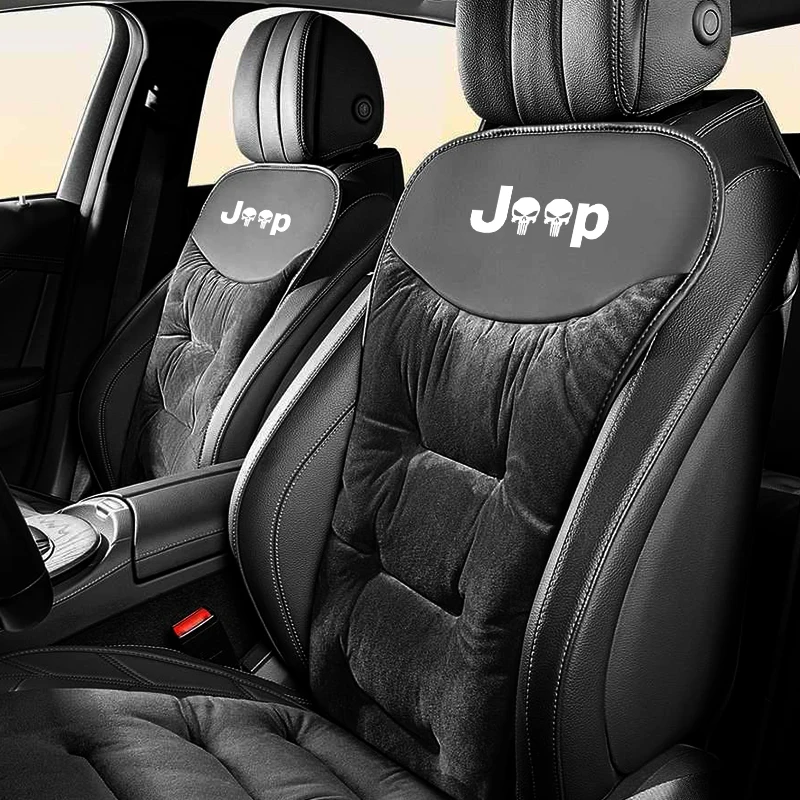 Фото Фланелевая подушка для автомобильного сиденья для Jeep Renegade Compass Patriot Grand Cherokee, чехол на переднее/заднее сиденье автомобиля, утолщенная защитная накладка №4