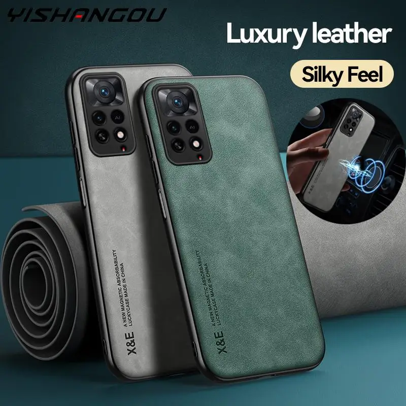 

Magnetic Sheepskin Leather Case For Xiaomi Redmi Note 11 10 11E 9 Pro 11s 10s Poco X4 GT X5 Mi 10T 12T 11T 11 Lite 5G NE Cover