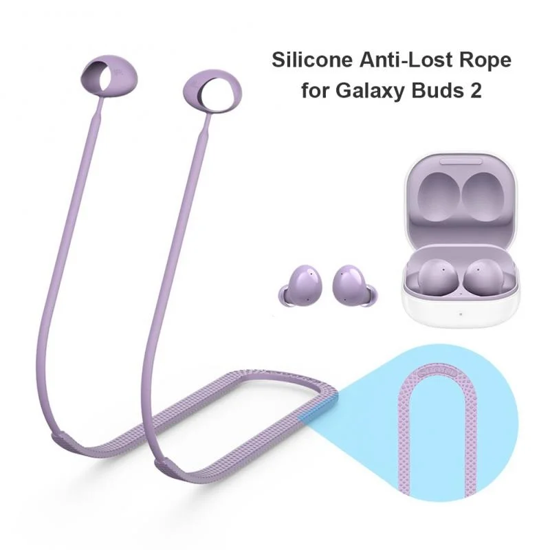 

For Samsung Galaxy Buds 2 Anti-Lost Earbuds Strap Headphone Holder Rope Cable Waterproof Silicone Protective Neck Cord