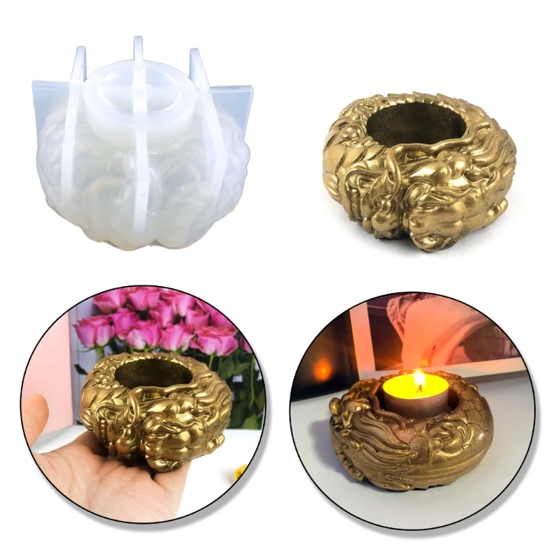 

Resin Silicone Mold Resin Casting Molds DIY Round Dragon Shape Silicone Ashtray Dropship