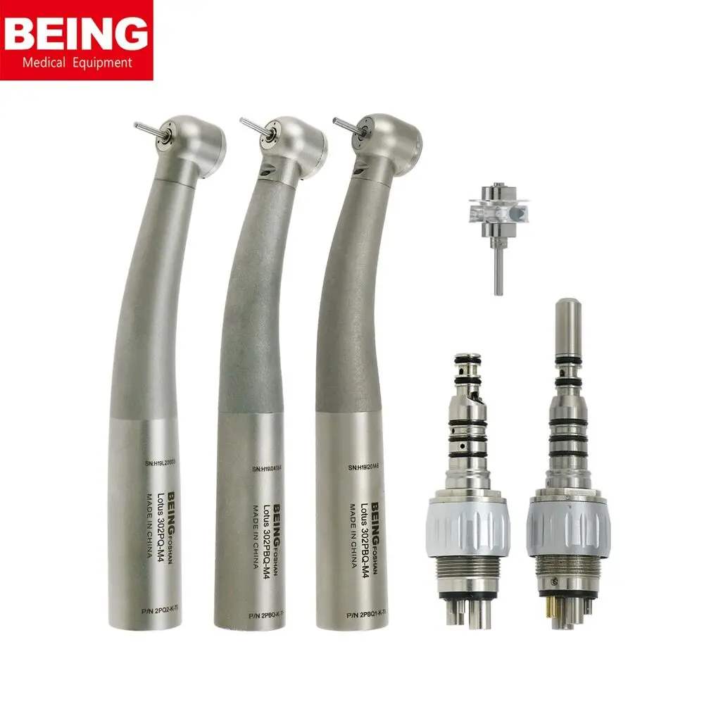 BEING Dental Fiber Optic High Speed Handpiece Ti-Coated fit Kavo Coupler 4/6Hole