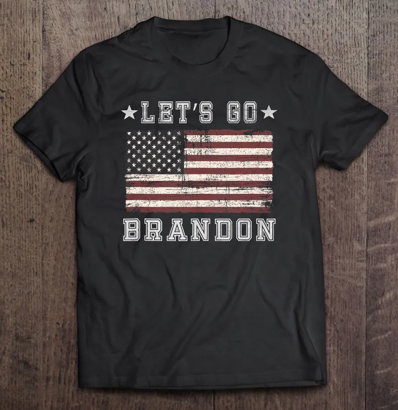

Let's Go Brandon Biden Chant Grunge Distressed American Flag T Shirt Aesthetic Clothing Shirt Shirt Manga Men's Cotton T-Shirt