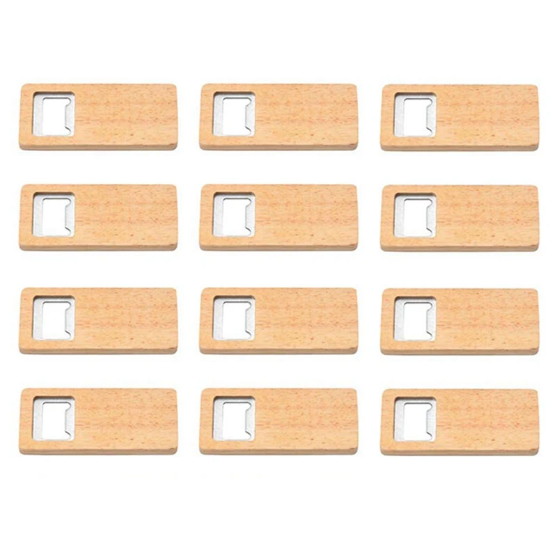 

12Pcs Wood Beer Bottle Opener Wooden Handle Corkscrew Stainless Steel Openers Bar Kitchen Accessories Party Gift