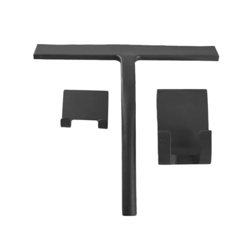 

2X Shower Squeegee, Silicone Window Squeegee Black Wiper Without Drilling Shower Cleaner With Hanging Hook