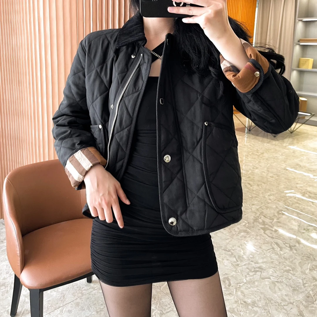 пуховик Burberry свободное зимнее теплый плотное пальто новинка 2024 модная зимняя