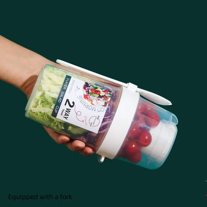 Двухслойный контейнер для салата рабочая кухня завтрака большой емкости