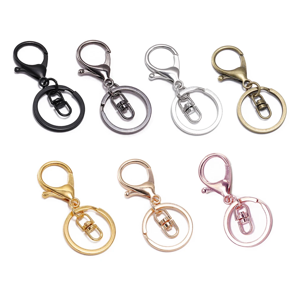 

5pcs/Lot 30x70mm Metal Eight-Character Lobster Clasp Swivel Keychains For DIY Keyring Key Hook Chain Jewelry Making Accessories