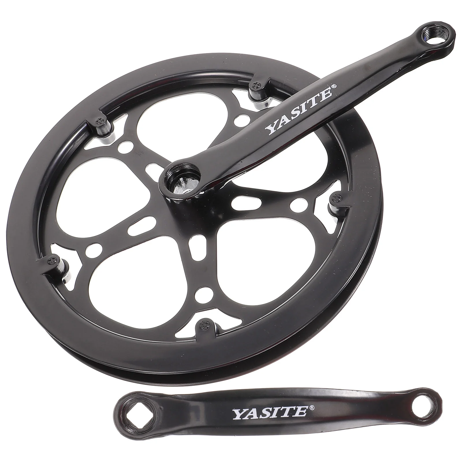 Crank Bling Accessories Bicycle Crankset Electric Bike Single Speeds Hollow Black