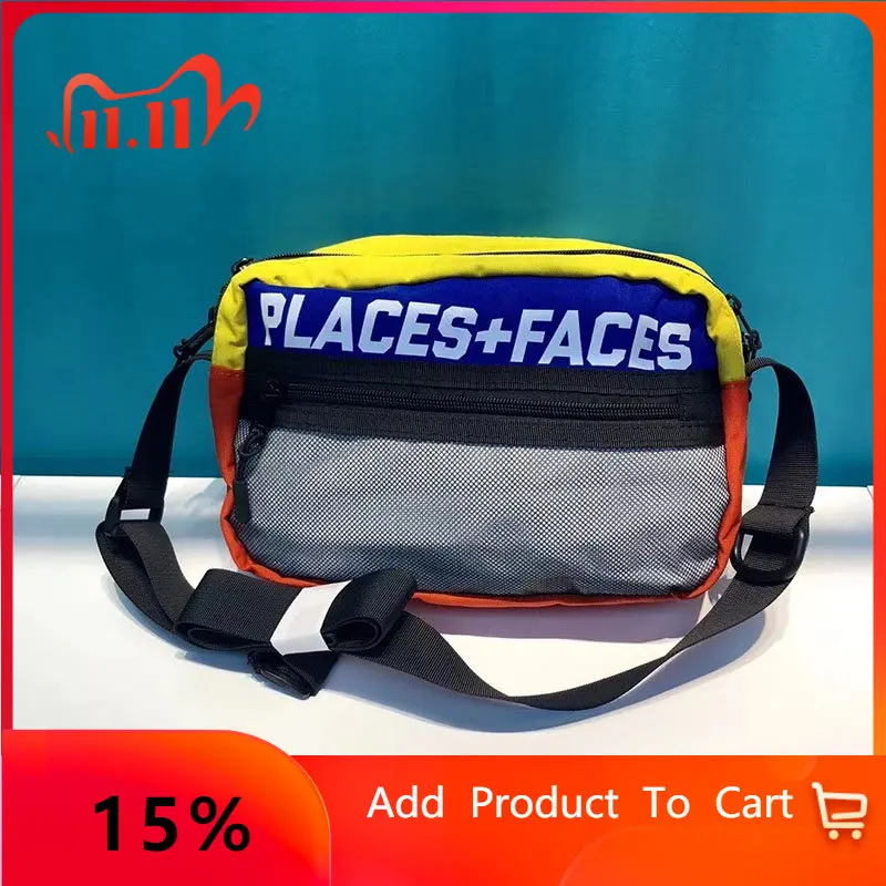 

PLACES+FACES 3M Reflective Messenger Bag Men Women Color Matching Shoulder Bag P+F Retro Sports Chest Bag