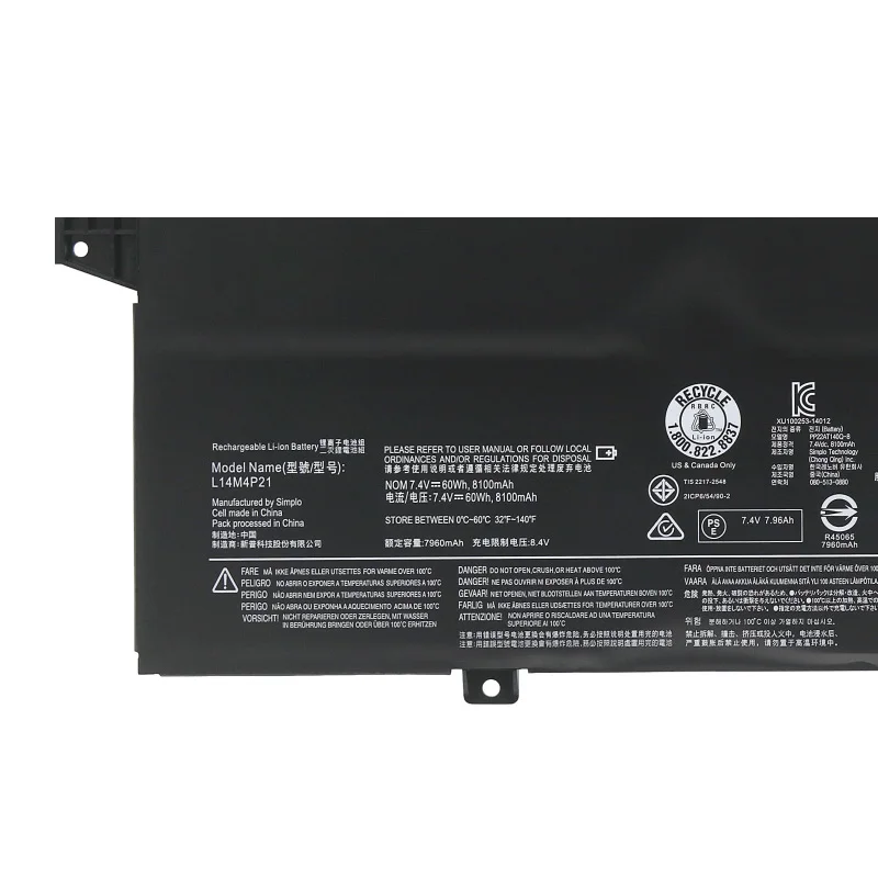 ZEDI новый L14S4P21 L14M3P22 L14M4P21 7 4 В 60 Втч 8100 мАч аккумулятор для ноутбука Lenovo K41-70 K41-80 M41-70