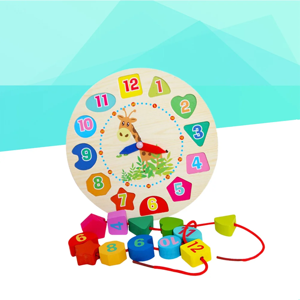 

1PC Baby Toddlers Colorful Wooden Clock Time 1-12 Numbers Early Learning Educational Gift for Little Boys Girls