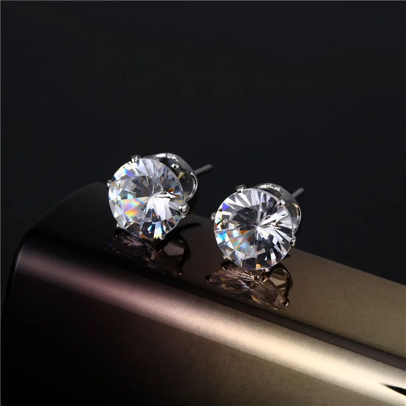 

New Korean Luxury Colorful Green Zircon Stud Earrings For Women Fashion Engaged Wedding Earrings Female Elegant Jewelry