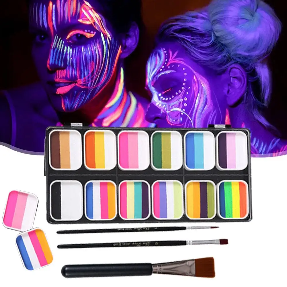 

Face Body Paint Halloween Make up Flash Makeup Dress Palette cosplay with paint with paint kit Beauty makeup brush brush fa D0D2