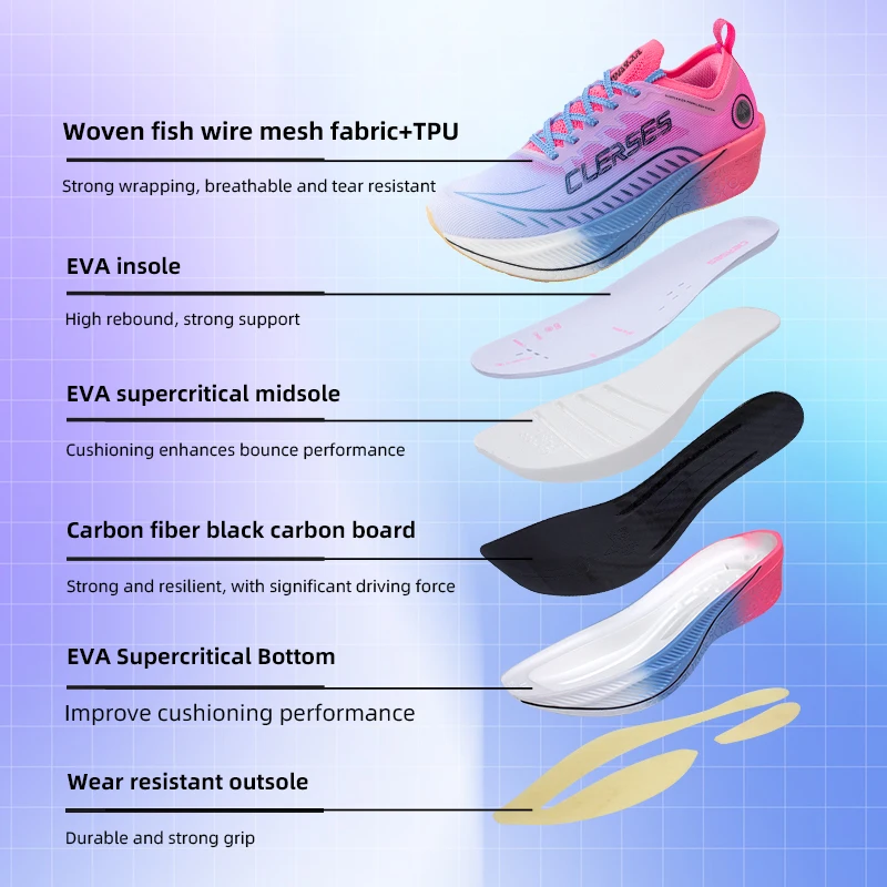 Фото CIERSES Jindouyun 8 PRO Full Carbon Plate PB Racing Shoes Мужские и женские марафонские кроссовки 2421019 №5