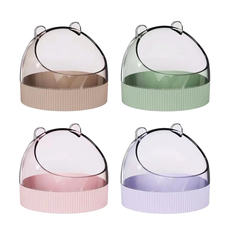 

Plastic Base Hamster Feeding Bowls and Drinkers Half-Covered Dome Design Pet Feeding Pet Hamsters Accessories