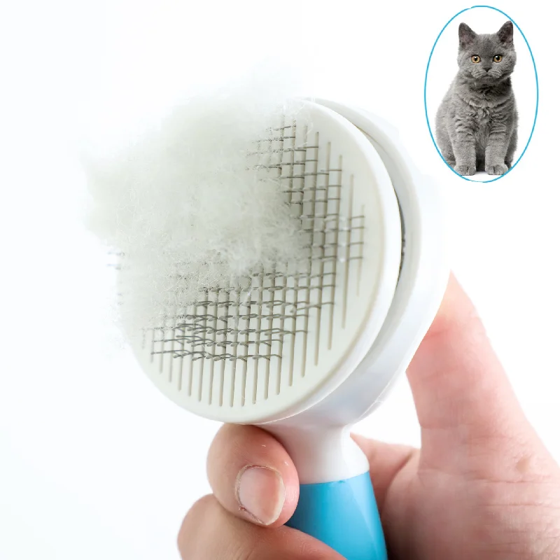 

Trendy Pet dog Cat Hair Shedding Comb Massage Combs Dog Hair Remover Pet Dog Cat Brush Grooming Self CleaningTools Pet Supplies