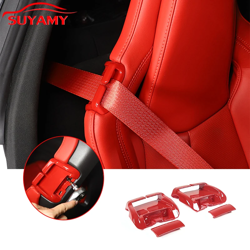 

For Corvette C8 Stingray Z51 Z06 2020-2023 ABS Car Seat Belt Guide Frame Panel Cover Car Accessories Replacement Parts