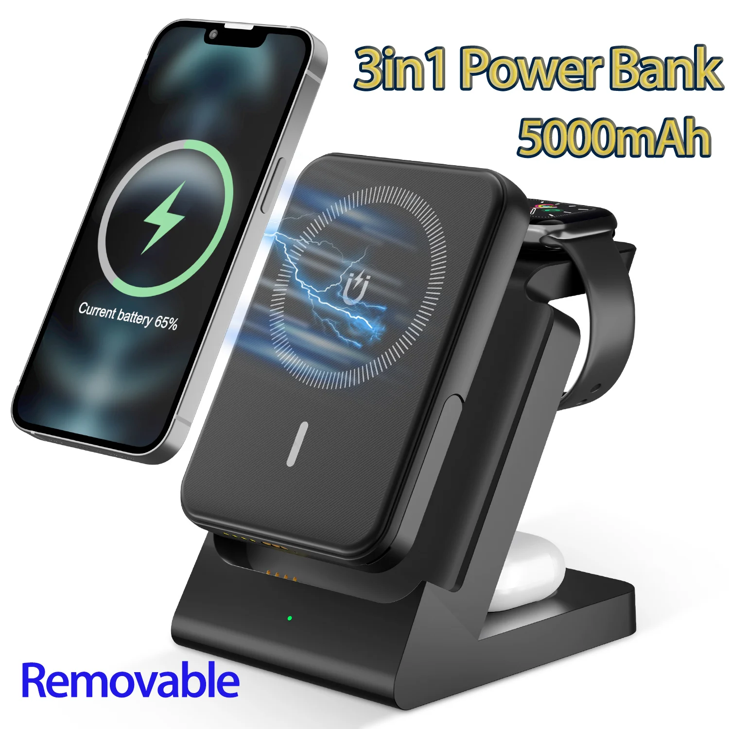 Новый беспроводной Power Pank 5000 мАч подставка для настольного телефона беспроводное