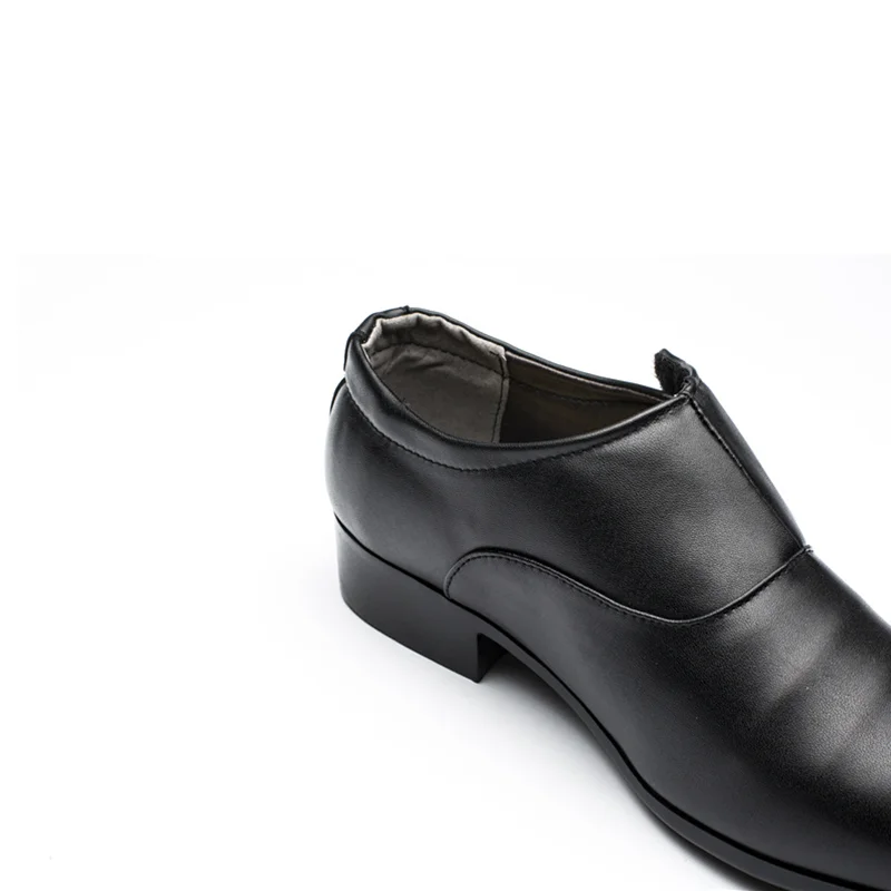 Мужские Нескользящие кожаные лоферы спортивная обувь для мужчин Черные слипоны