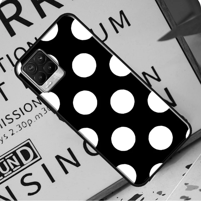 Black And White Polka Dot For Realme GT Neo 2 GT Master C21 C3 8i 7 8 Pro Case Cover For OnePlus 9R 8T Nord2 9 Pro images - 6