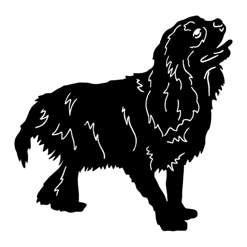 

Black/Silver Cavalier King Charles Spaniel Dog Car Stickers Cute Vinyl Decal Car Styling Truck Decoration 13*12.7CM