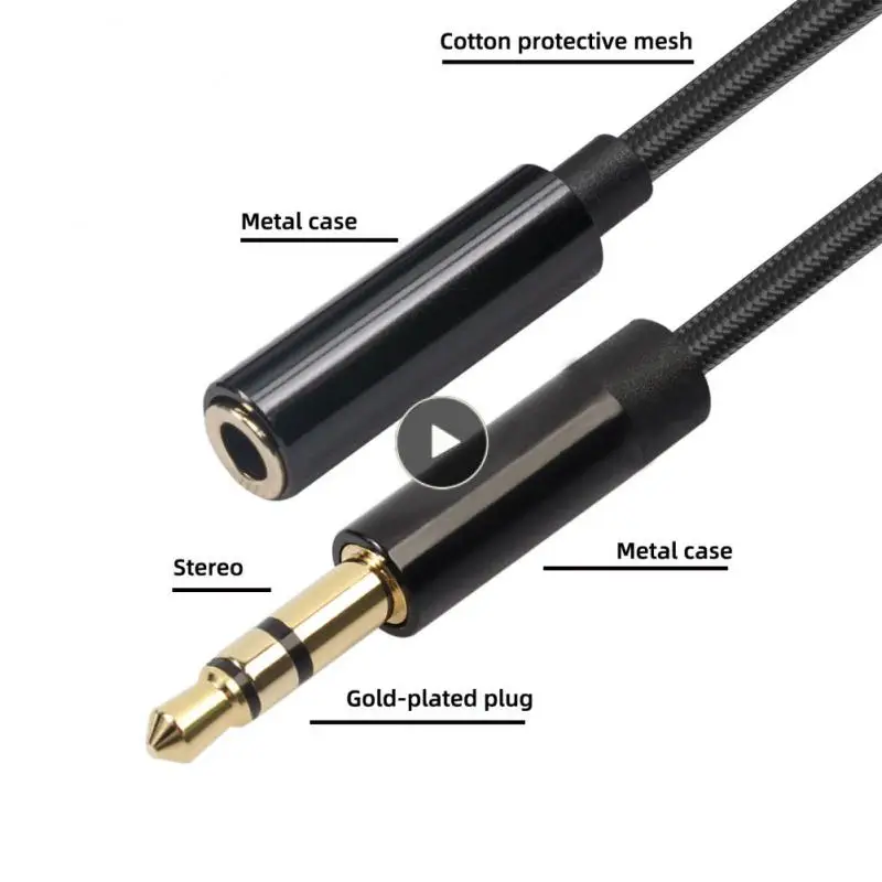 

Jack Male To Female 3.5mm Audio Extension Cable Extender Cord Aux Cable Earphone Speaker Headphone Cable For Iphone Pc