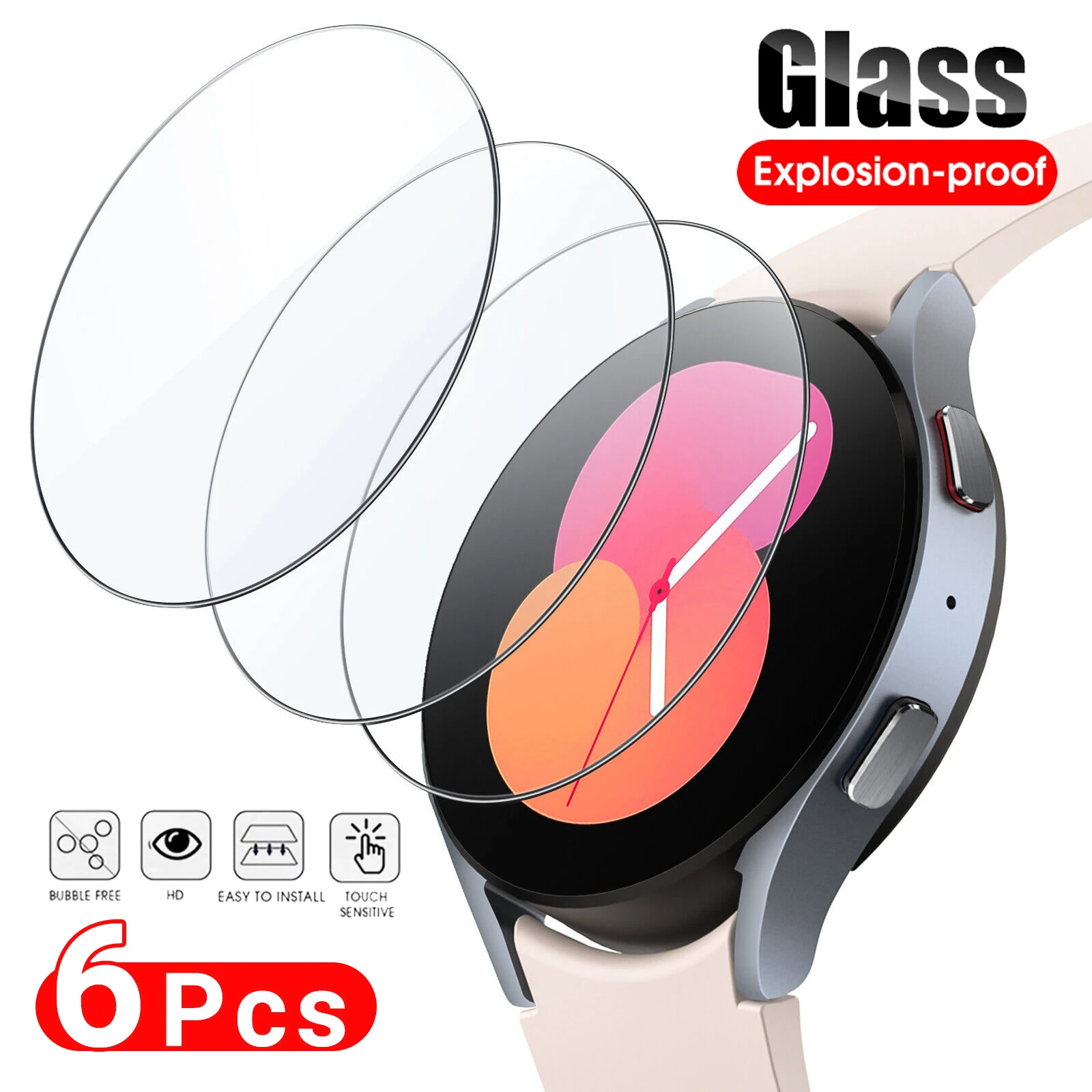 Tempered Glass for Samsung Galaxy Watch 5 4 3 42mm 44mm 40mm 46mm Anti Scrach Film Watch4 Classic Screen Protectors Films