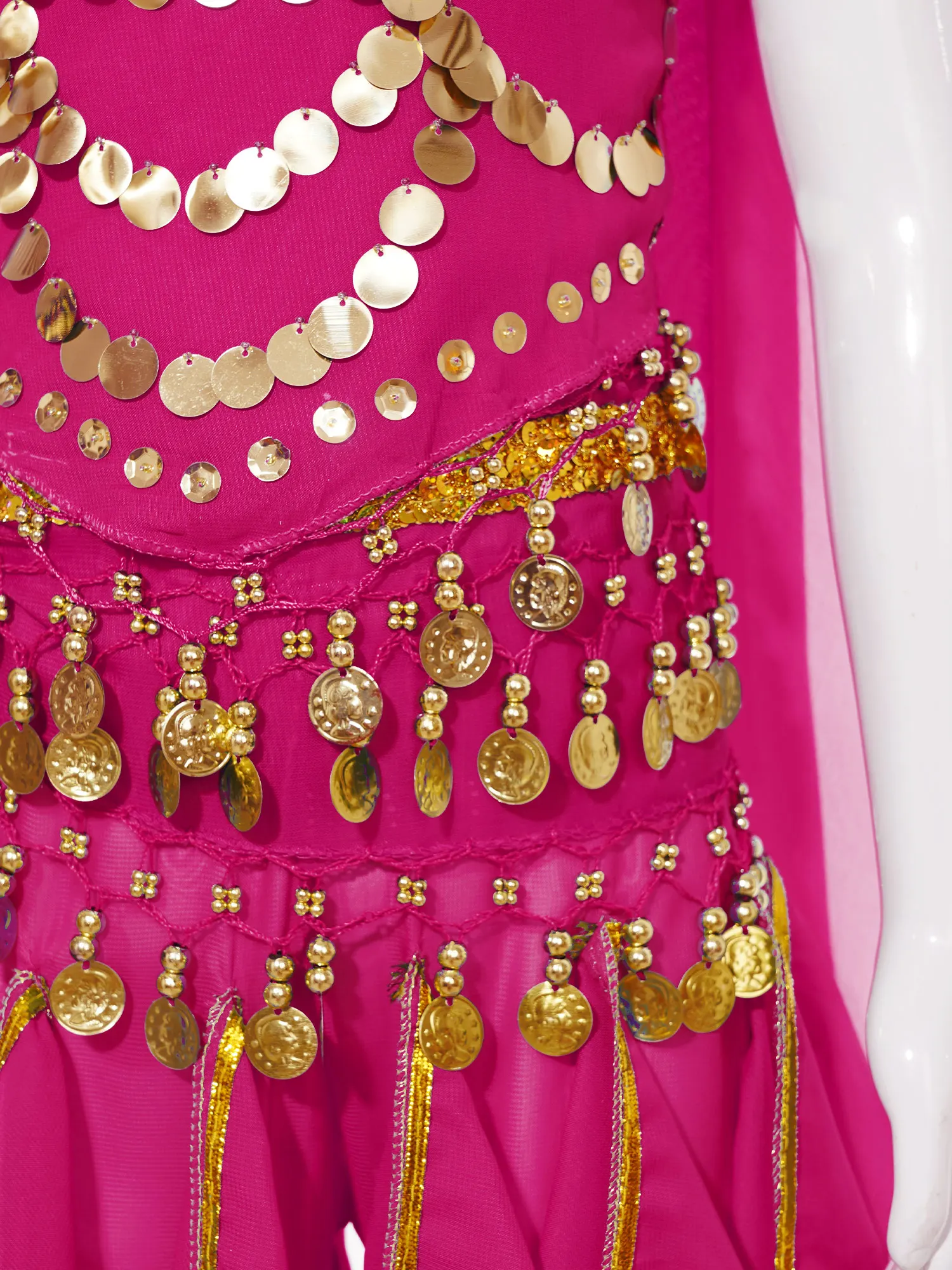 Детский наряд для танца живота девочек короткий топ со шнуровкой на спине и