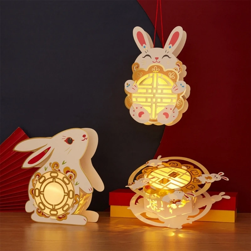 

Rabbit Shape Festival Lantern DIY Paper Lanterns Decoration for Spring Festivals