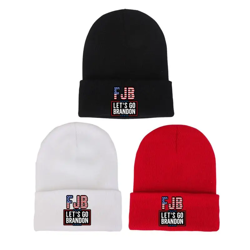 

Hedging Cap FJB Hat Let's Go Brandon Beanie Winter Hat Knit Cuffed Skull Cap Warm Slouchy Cap For Women Men