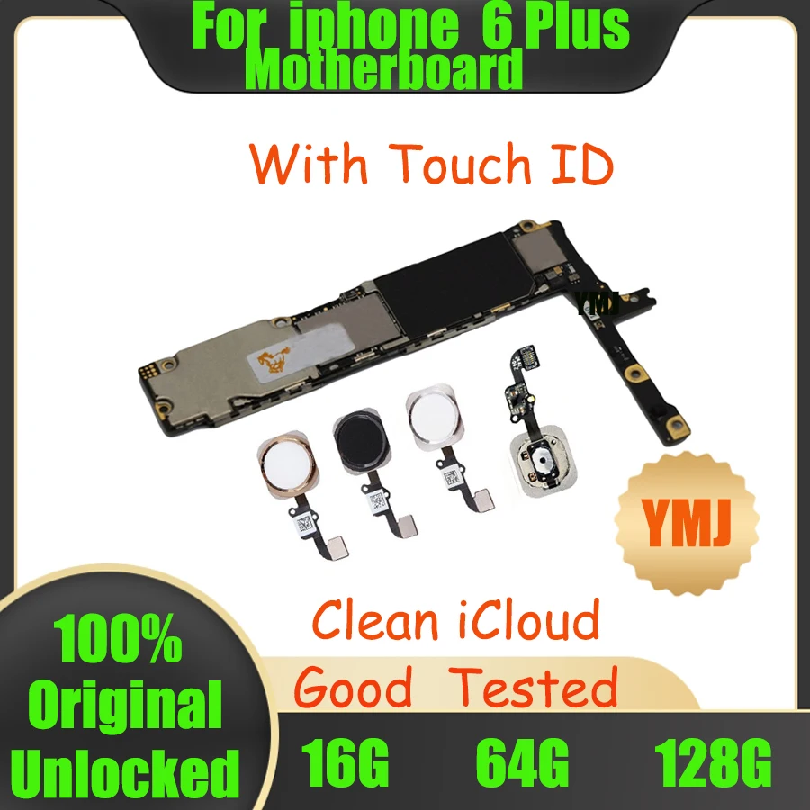 

Для iPhone оригинальная материнская плата для iPhone 6 Plus без отпечатков пальцев без Touch ID Разблокировка логическая плата 16 Гб/64 Гб/128 ГБ