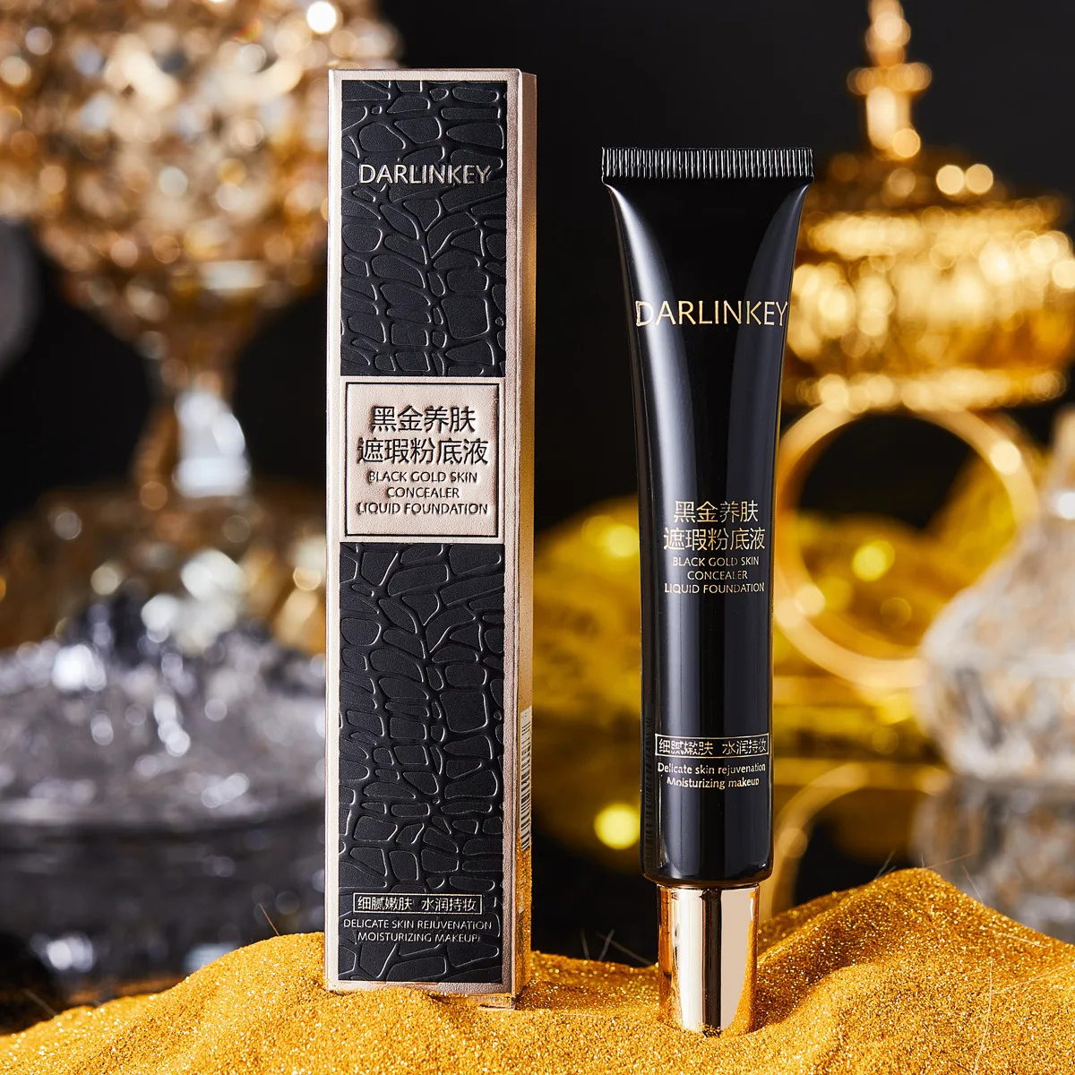 

Черно-золотой консилер Darlinkey, основа для макияжа, изолятор, крем для ухода за кожей, Жидкий Макияж для лица, профессиональная косметика для ж...